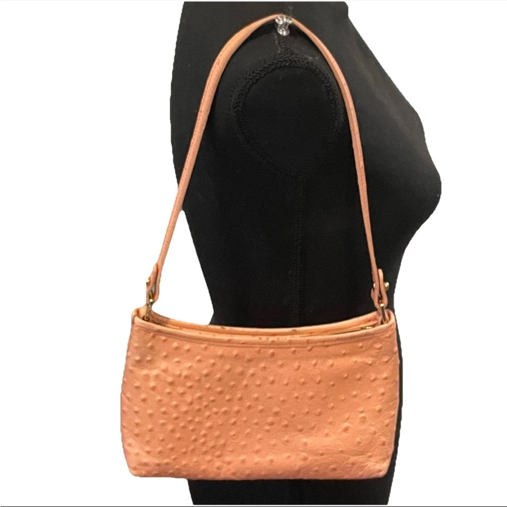 BRAHMIN Normandy PEACH COLOR Ostrich Embossed Shoulder Bag Purse